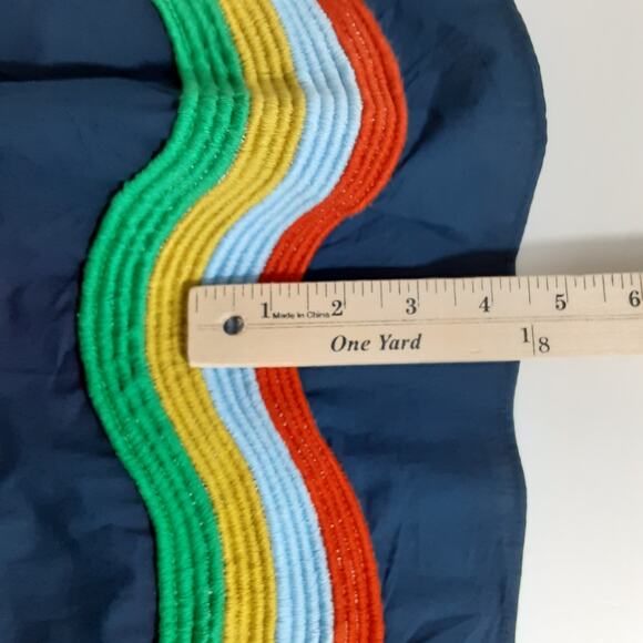 Corey Lynn Calter Queenie Dress Smocked Sleeveless Midi Dress Blue Embroidered L - Picture 10 of 10